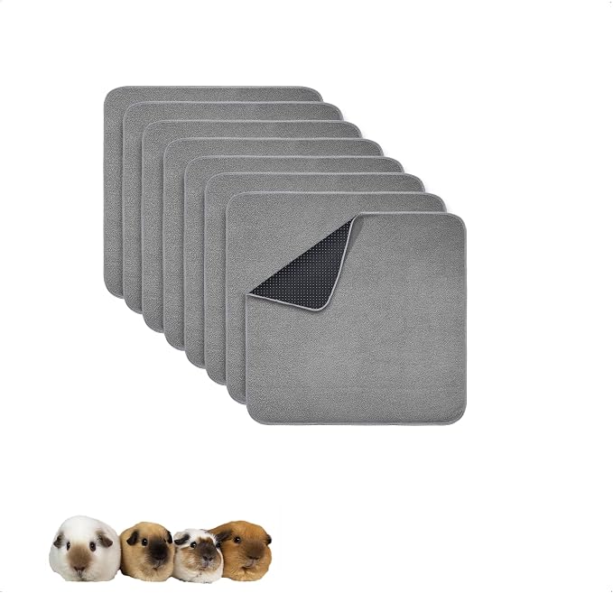 Guinea Pig Bedding, Cage Liners, Washable, Reusable & Leakproof | Premium Fleece Material, Instant Absorbent, Anti-Slip Bottom, Ideal Pee Pads for Small Animals.