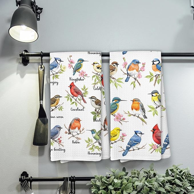 Bird Gifts Kitchen Towels, Birds Gifts for Lovers Women, Birds Birder Dish Towels for Kitchen,Bird Decorative Hand Towels for Bathroom Dish Cloths & Dish Towels