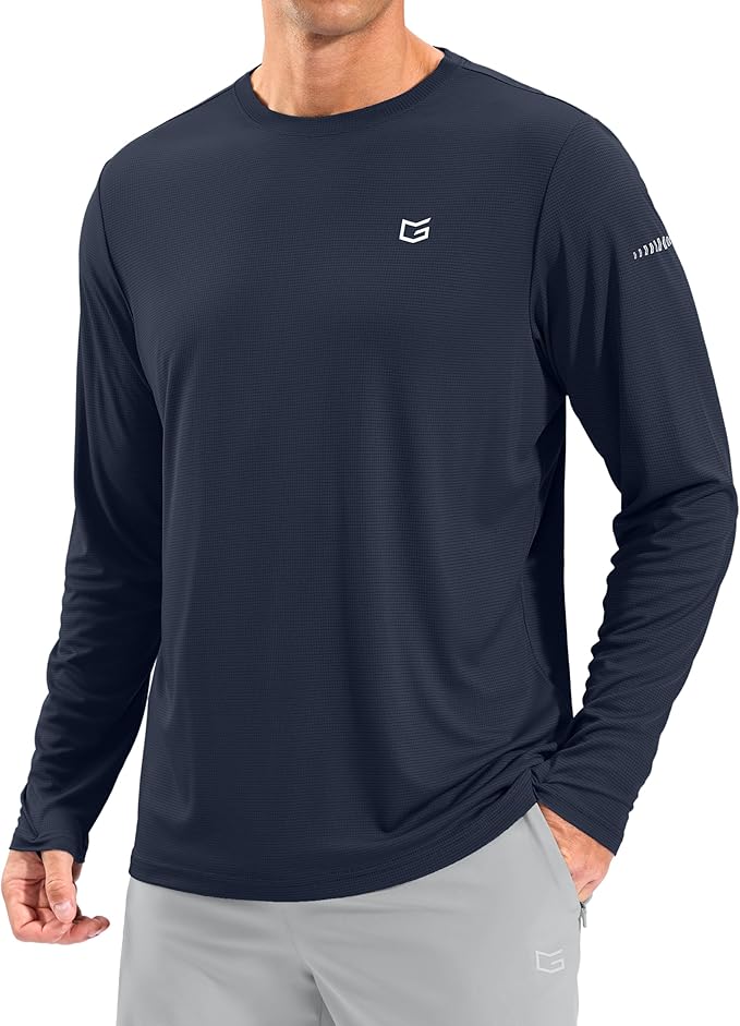 Men's Sun Protection Long Sleeve Shirts UPF 50+ Rash Guard Swim Lightweight Cooling UV SPF Shirt Fishing Workout Quick Dry