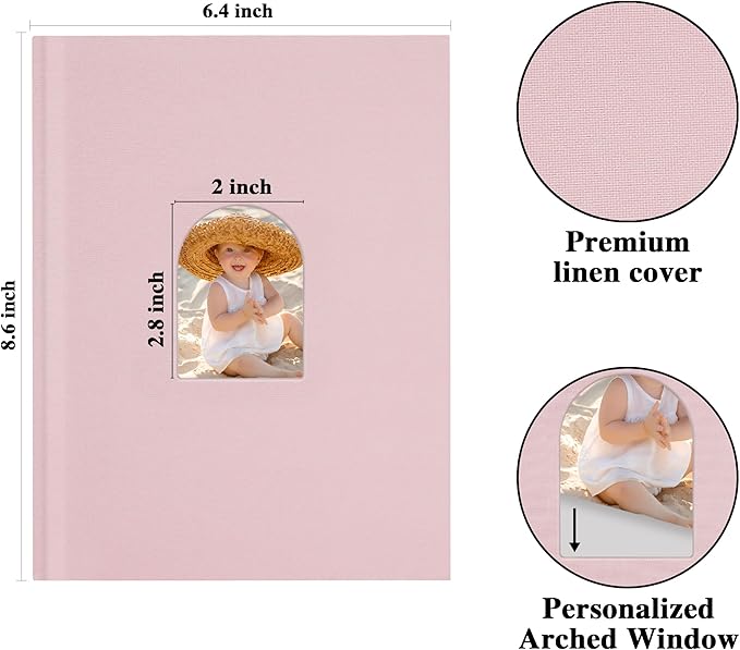 Vienrose Premium Small Photo Album 4x6 for 20 Pictures, Linen Cover Photo Book with Writing Space, Ideal for Wedding Albums, Baby Books, and Travel Journals