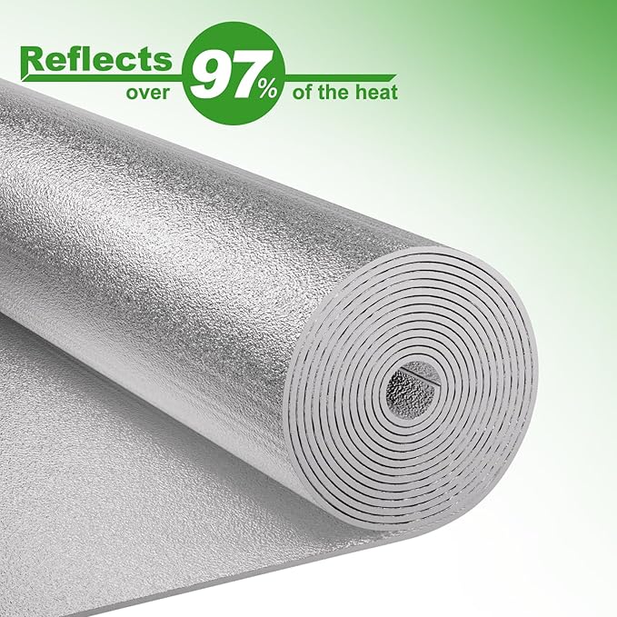 Reflective Insulation Sheet, Window Insulation for Winter, Aluminum Foil Cotton Layer for Keep Warm, 59"（W) x 99"Window Insulation Kit