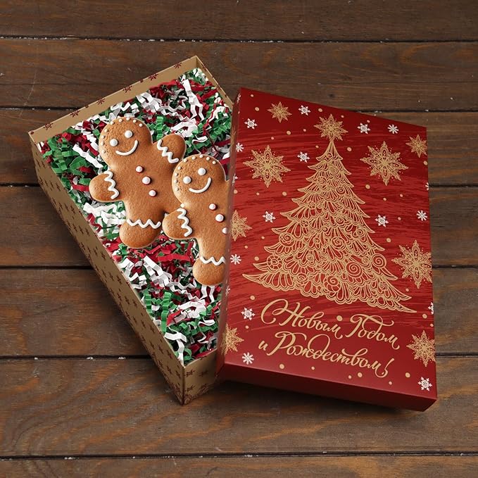 Red Green White Crinkle Cut Paper Shred Filler, 2 LB Basket Filler Shredded Paper, Confetti Stuffing for Basket Filling, Christmas, Birthdays, Weddings, DIY Gift Wrapping, Stuffer Party Supplies