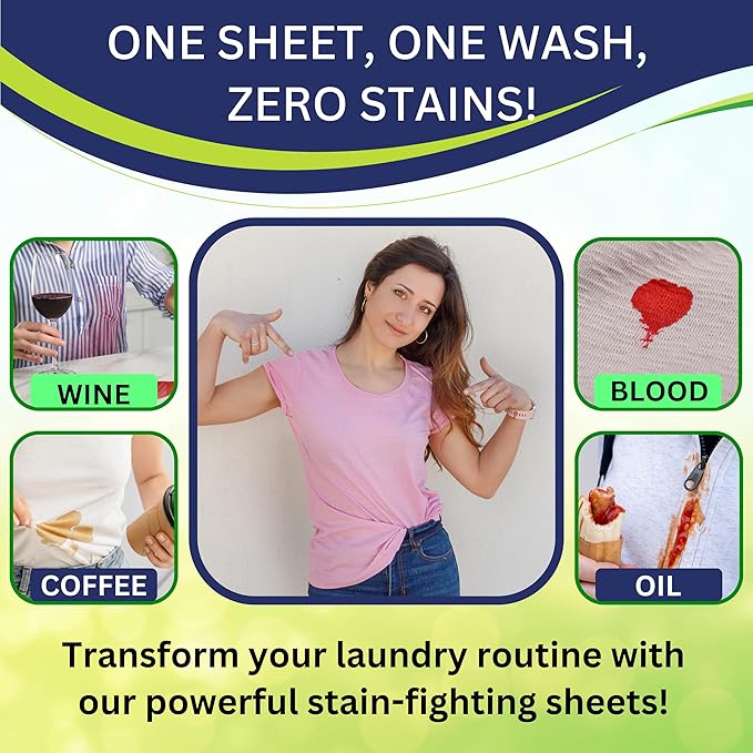 Laundry Detergent Sheets Made in USA (64 Loads, Fresh Scent), Eco-Friendly Washer Sheets Detergent, Plastic-Free Travel Laundry Soap, 32 Strips
