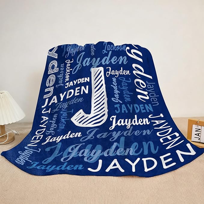 Ships Next Day- Custom Blanket With Name, Personalized Kids Throw Blankets, gifts for teen boys 8-12, Christmas Birthday Gifts for Boys Girls