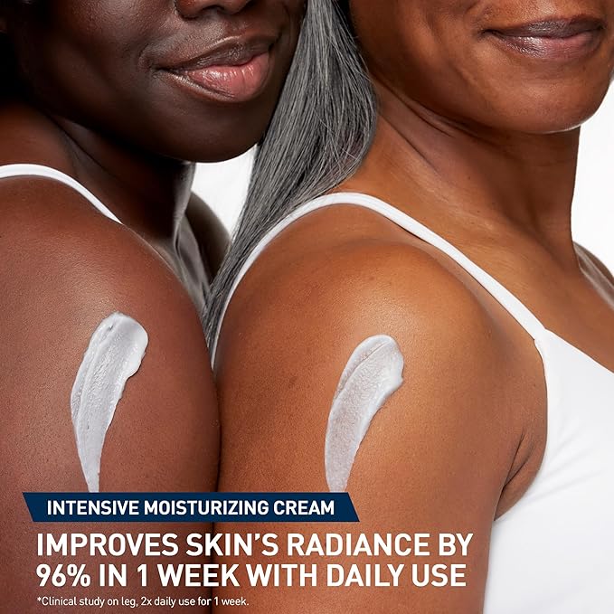 CeraVe Intensive Moisturizing Cream, Body Moisturizer With Shea Butter, 72H Hydration + Skin Barrier Repair, Fragrance-Free Body Lotion For Extremely Dry Skin, 8oz