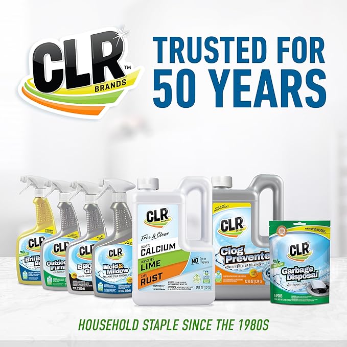 CLR Brands Mold and Mildew Stain Remover, 32 oz. Spray Bottle, Pack of 2, Multi-Surface Stain Remover, Works on Tile, Wood, Concrete, Glass, and More