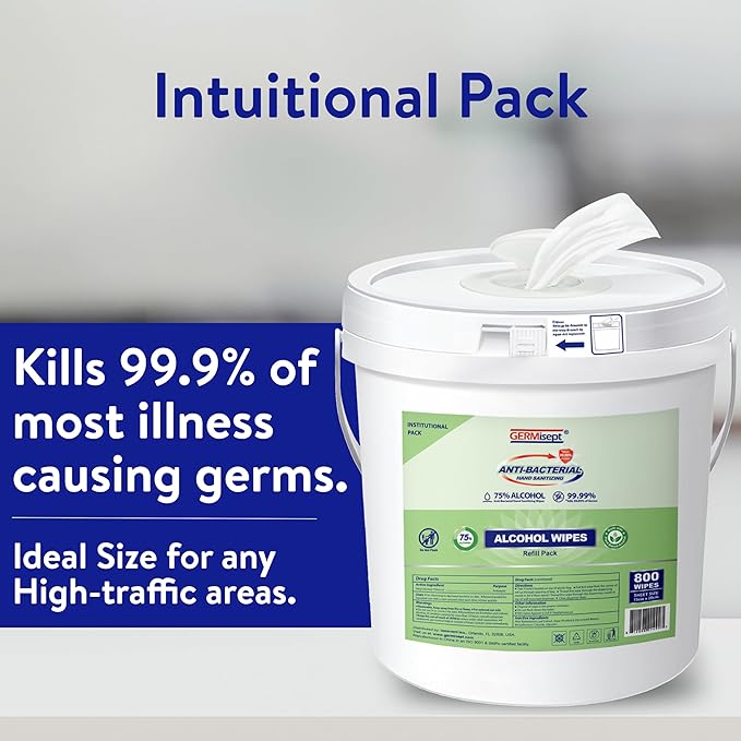[Bulk 1600-Count] Hand Sanitizing Wipes - With Bucket Dispenser | 800 Count (Pack of 2) Keeping It Clean - 75% Alcohol Wipes In Easy Dispensing - Enriched With Aloe Vera Disposable Wipes
