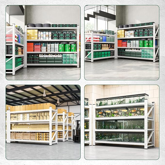 Letaya 4000LBS Storage Shelves Heavy Duty,60" W Garage Shelving Units, 4 Tier Adjustable Utility Rack Shelf,Large Metal Industrial Shelves,for Shop,Warehouse,Basement (60" W x 24" D x 70" H)