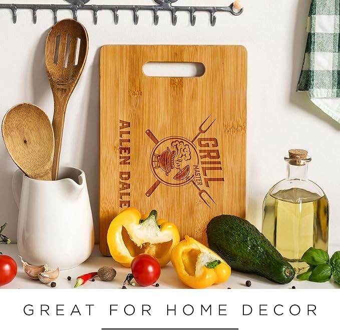 Personalized Cutting Board, Custom Engraved Bamboo Wood Cutting Boards, Customized Name Grill Charcuterie Board, Christmas, Housewarming Gift, Multiple Sizes, Engraved in USA by My Sign Center