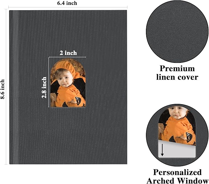 Vienrose Premium Small Photo Album 4x6 for 30 Pictures, Linen Cover Photo Book with Writing Space, Ideal for Wedding Albums, Baby Books, and Travel Journals