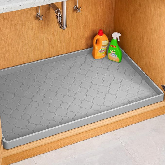 Jin&Bao Waterproof Under Sink Mat 40" x 19", Thick Silicone Mat Cabinet Protector for Kitchen and Bathroom, Shelf Liner, Home Organizer and Storage, Multipurpose Tray for Gadgets and Essentials