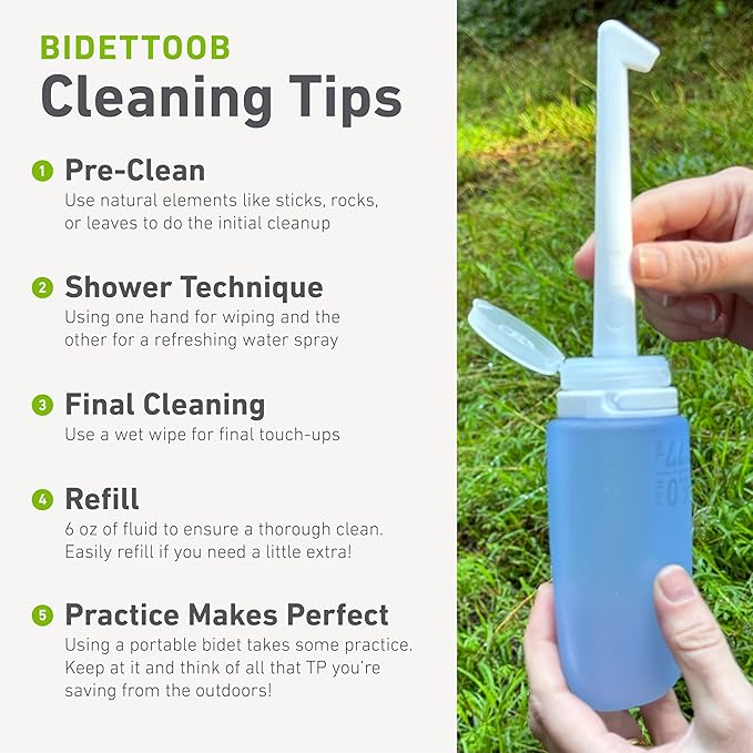 humangear BidetToob - Portable Travel Bidet, Detachable Spout Fits Inside Silicone GoToob XL, BPA-Free, PC-Free, 6 fl oz