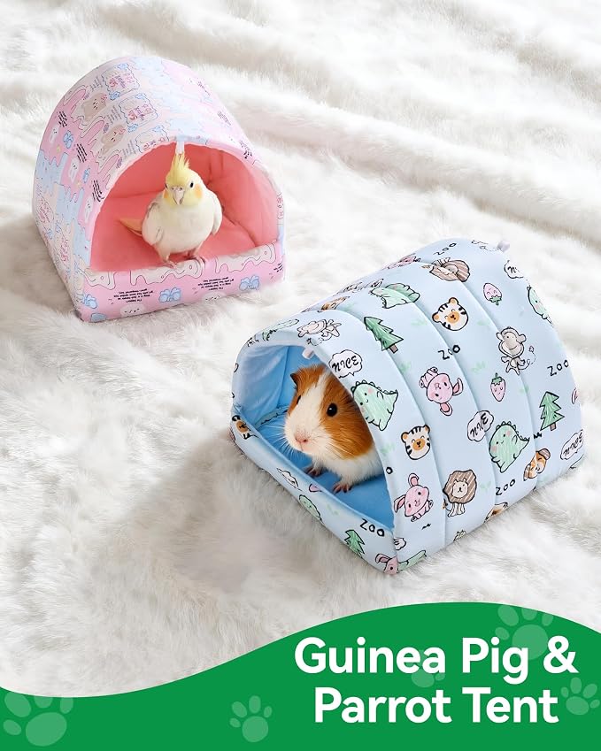 2 PCS Guinea Pig Hideout Guinea Pig House,Washable Hamster House Small Animal Cage Accessories for Mouse Chinchillas Hamsters Hedgehogs Ferrets Bearded Dragons and Rats