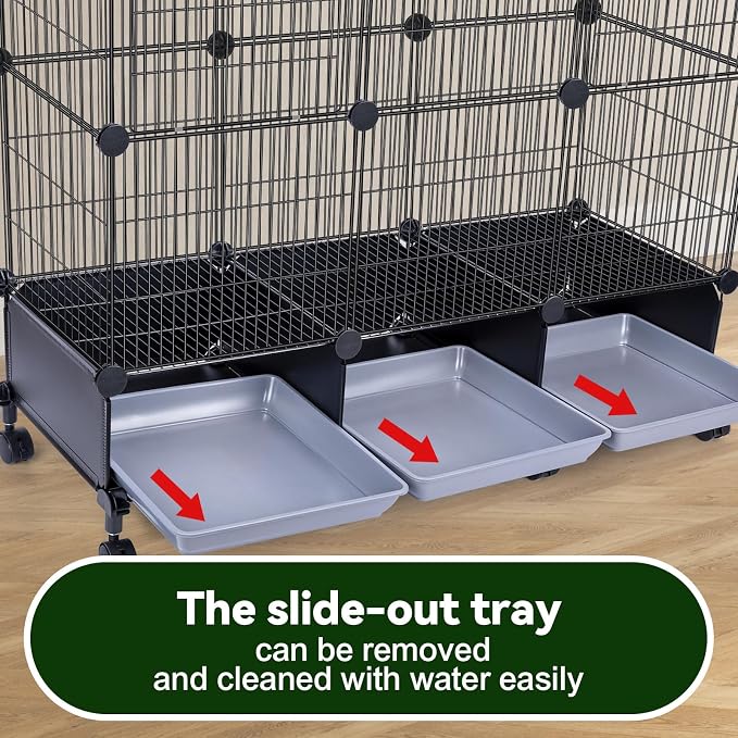 VISCOO Encrypted MetalBird Cage (46" x 36" x 12") for Parrot Parakeets | Bird Cages with Wooden Perches,Slide-Out Tray, Water Bottle & Feeder, for Parrot,Parakeets,Cockatiel,Small Mid-Sized Birds