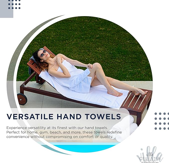 100% Cotton Hand Towel Set of 2, (16 x 28 inches) Sustainable, Soft, Highly Absorbent, Quick Drying, Combed Cotton Hand Towels Pack of 2 Ideal for Hotels, Spa, Bathroom, Dorm, Navy Blue