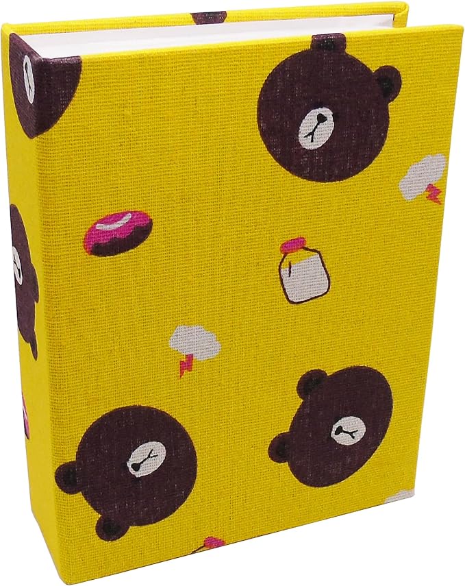 Small Photo Album for Kids, 100 Pockets 4x6 Bookshelf Baby Picture Album, Slip-in Linen Cover Photo Book for Family(Bear)
