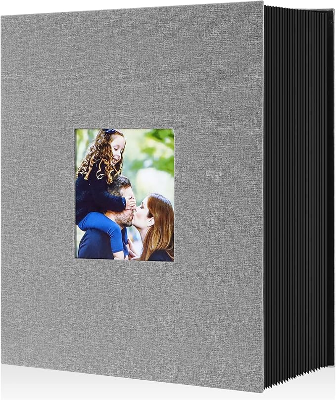 Ywlake Photo Album 4x6 1000 Vertical Pockets, Extra Large Capacity Linen Cover Picture Albums Holds 1000 Vertical Photos Only Grey