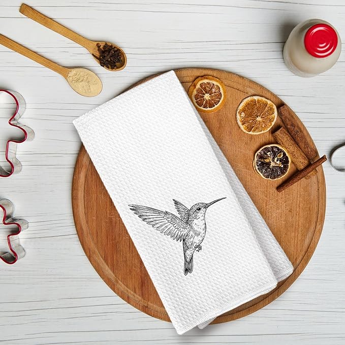 Vintage Hummingbird Decor Gifts Hand Towels for Home, Sketch Hummingbird Birds Decorative Hand Towels for Bathroom Kitchen，Hummingbirds Humming Bird Gifts for Women