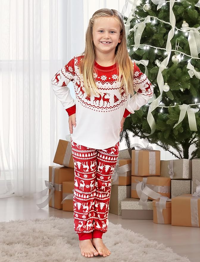 PATPAT Christmas Family Matching Pajama Sets Includes Christmas Socks - Perfect for Family Photos & Holiday Celebrations