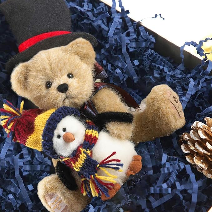 ZEBMOON 1 LB Navy Blue Crinkle Cut Paper Shred Filler Great for Gift Wrapping, Basket Filling, Birthday, Wedding, Halloween, Thanksgiving, Christmas Day, New Year Party Decorations Filling Supplies