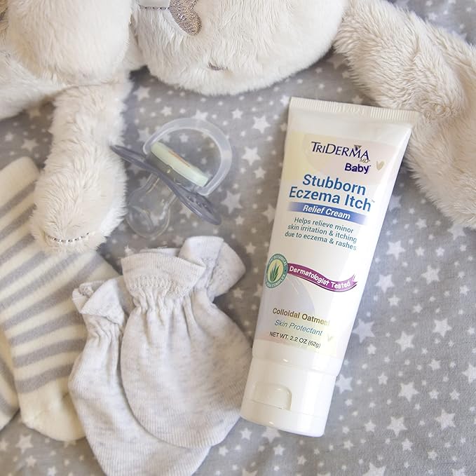 TriDerma Baby Stubborn Eczema Itch Relief Cream Soothing for Sensitive Skin 2.2 Ounces