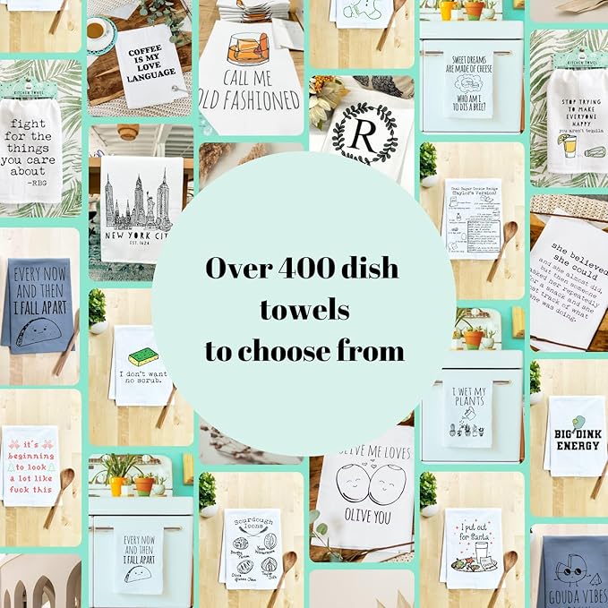 Funny Dish Towel, I Walk The Lime, Flour Sack Kitchen Towel, Sweet Housewarming Gift, Farmhouse Kitchen Decor, White or Gray (White)