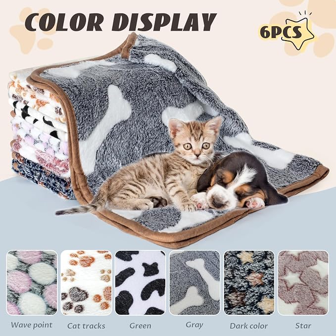 YedsIntu 6 Pcs Washable Guinea Pig Blankets Absorbent Animal Fleece Bedding Waterproof Cage Liners Reusable Pet Pee Pad Sleep Mat Pad Cover for Hamster Ferret Rabbit Chinchilla Hedgehog (20"x30")