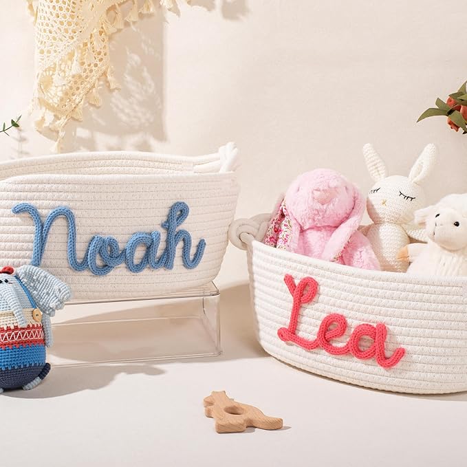 Personalized Handmade Baby Basket | Unique Keepsake Gift for Baby Showers & Easter | Toy & Clothing Storage