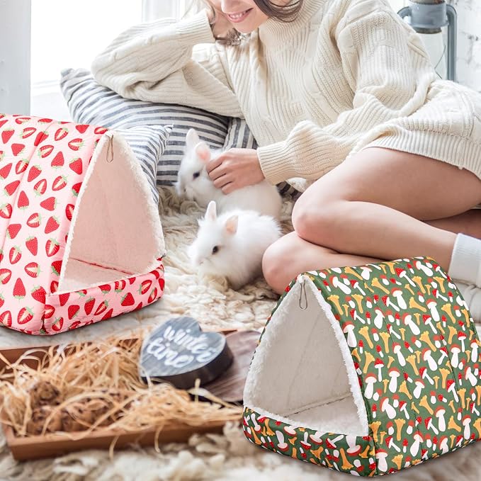 Cinnvoice Guinea Pig Hideout Bed Washable House Cage, Classic, 9.8 in | Soft Tunnel for Hamster Rabbit Bunny Chinchillas Hedgehog Mice Rat, Cozy Hideaway Habitat Accessories, Removable Cushion Pad