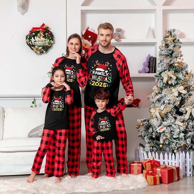 TEERAPHIQUE Christmas Pajamas for Family,Family Holiday Pajamas Matching Sets,Xmas Jammies for Couples