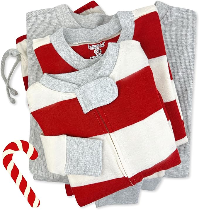 JAMIE Matching Family Jammies Holiday Pajamas 100% Organic Cotton PJs Adults, Kids, Toddlers, Baby, Pets