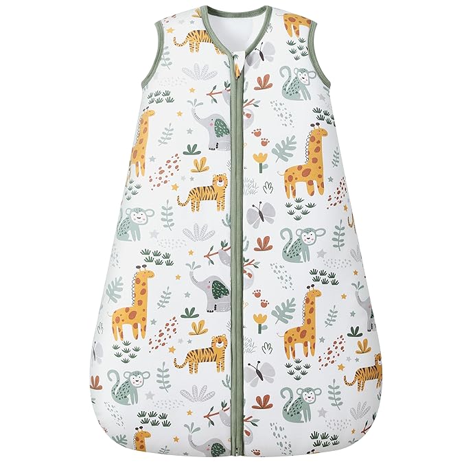 Baby Sleep Sack 6-12 Months, 2.5 TOG Cotton Winter Baby Wearable Blanket with 2-Way Zipper, Warm Soft Sleeping Bag for Newborn Infant Boy Girl, Medium Giraffe