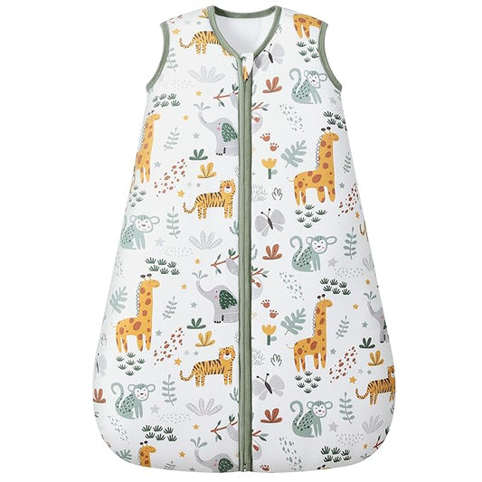Baby Sleep Sack 12-18 Months, 2.5 TOG Cotton Winter Baby Wearable Blanket with 2-Way Zipper, Warm Soft Sleeping Bag for Toddler Boy Girl, Large Giraffe