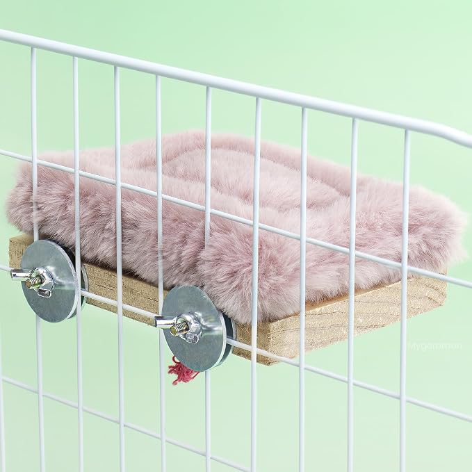 Mygeromon Bird Hammock Bed for Cage Parrot Perch Parakeet Sleeping Platform | Wooden, Small Animals Accessories, Winter