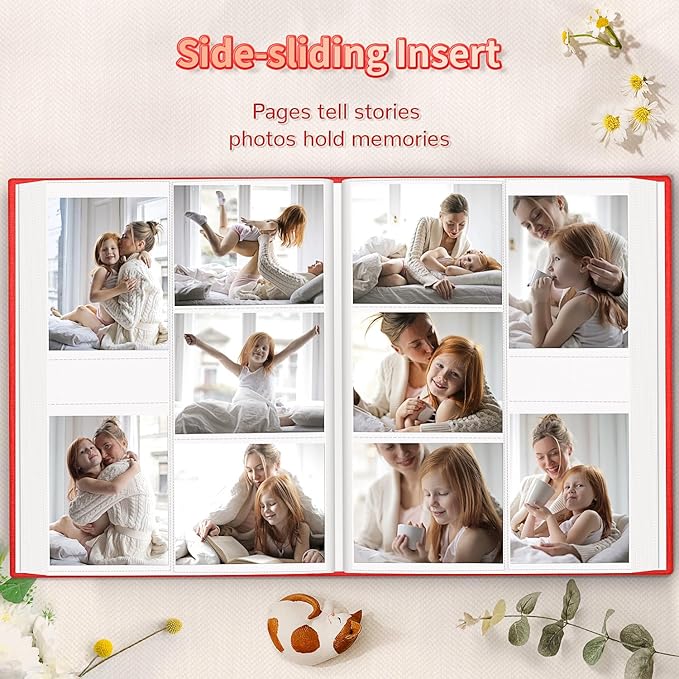Photo Album 4x6 with 1000 Pockets,Slip-in Picture Albums,Linen Cover Memory Book with Front Window,White Page Vertical Photo Book for Wedding,Family,Anniversare,Baby,Vacation