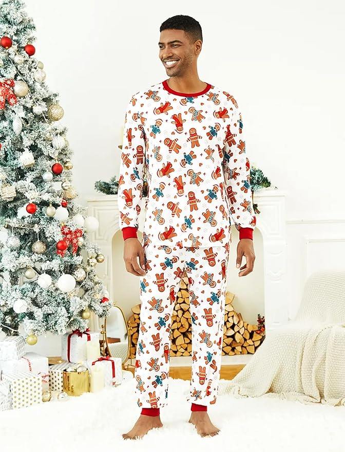 PATPAT Christmas Family Matching Pajama Sets Includes Christmas Socks - Perfect for Family Photos & Holiday Celebrations