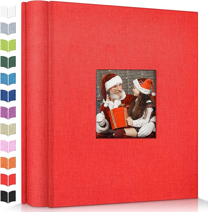 Photo Album 4x6 with 600 Pockets,Slip-in Picture Albums,Linen Cover Memory Book with Front Window,White Page Vertical Photo Book for Wedding,Family,Anniversare,Baby,Vacation