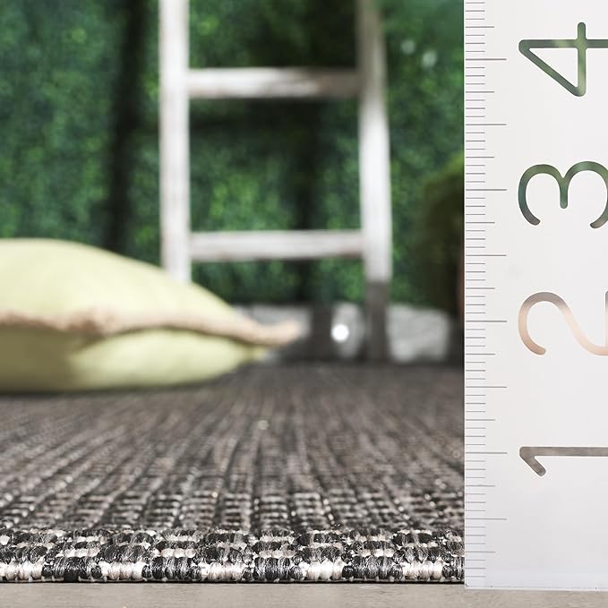 SAFAVIEH Courtyard Collection 2' x 3'7' Black/Beige CY8521 Indoor/ Outdoor Patio Backyard Mudroom Accent Rug