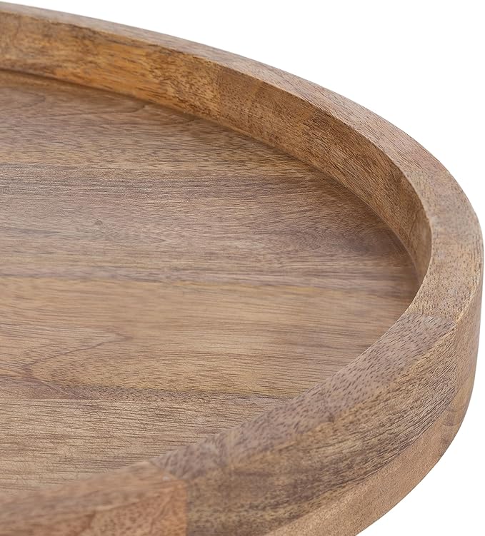 Kate and Laurel Halsey Round Lazy Susan Tray Organizer, 18 Inch Diameter, Transitional Round Countertop Organizer with Turning Lazy Susan for Kitchen Storage