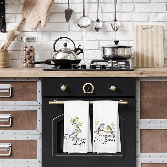 Bird Gifts Kitchen Towels, Christian Friendship Birds Gifts for Lovers Women, Christian Birds Birder Dish Towels for Kitchen,Friendship Bird Bathroom Hand Towels Decorative Set of 4 Dish Cloths