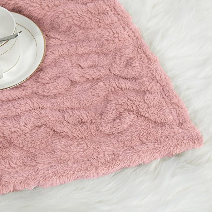 HOMRITAR 3D Fleece Baby Blanket for Girls Boys Fluffy Fuzzy Flannel Soft Warm Plush Cozy Bed Blanket for Home Decor, Toddlers Infant or Newborn Receiving Blanket (30x40inch, Coral Pink)