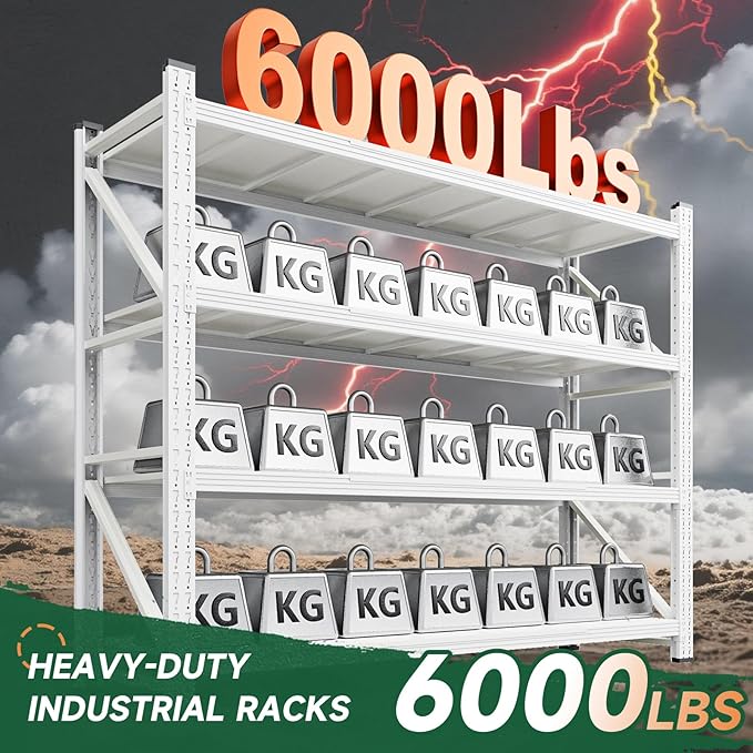 Letaya 6000LBS Storage Shelves Heavy Duty,79" W Garage Shelving Units, 4 Tier Adjustable Utility Rack Shelf,Large Metal Industrial Shelves,for Shop,Warehouse,Basement (79" W x 24" D x 79" H)