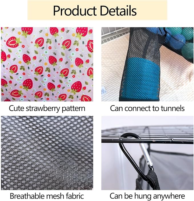 kathson Ferret Ball Pit Hammock for Cage Hanging Bed Playpen Toy Box | Ferret Hammock Compatible with Tunnel System,Guinea Pig Hammocks Hideout Enrichment Toy for Hamster Chinchilla Rat