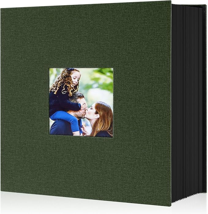 Ywlake Photo Album 4x6 600 Pockets Photos, Linen Cover Large Picture Albums Holds 600 Horizontal and Vertical Photos Green