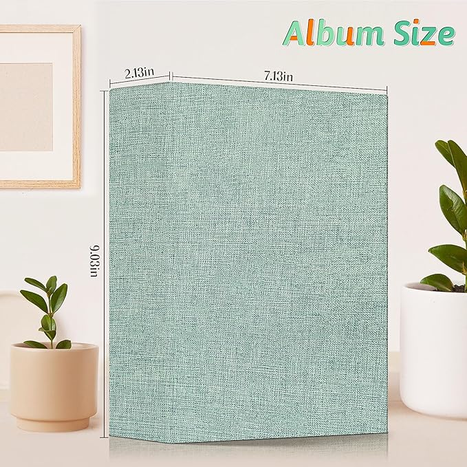 Popotop Photo Album 4x6 200 Pockets for Wedding Gifts,Linen Hardcover Picture Albums for Family Anniversary Baby Vacation Pictures