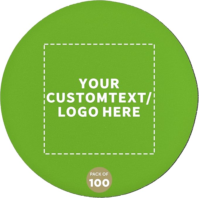 100 Round Foam Bud Coasters Pack, 4 inch - Customizable Text, Logo - PU Foam, Party Favor - Lime Green