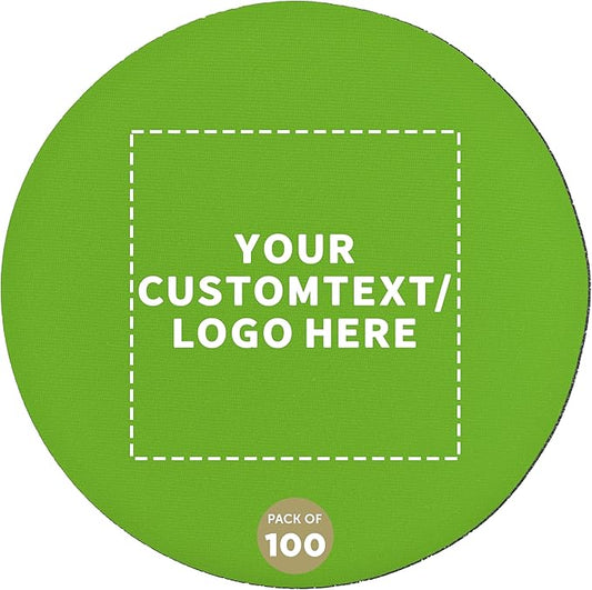 100 Round Foam Bud Coasters Pack, 4 inch - Customizable Text, Logo - PU Foam, Party Favor - Lime Green