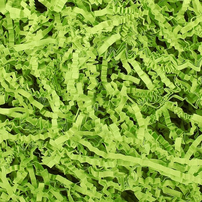 2LB Green Crinkle Cut Paper Shred Filler Shredded Paper for Gift Box for Graduation Wedding Christmas Birthday Wrapping Boxes Bags