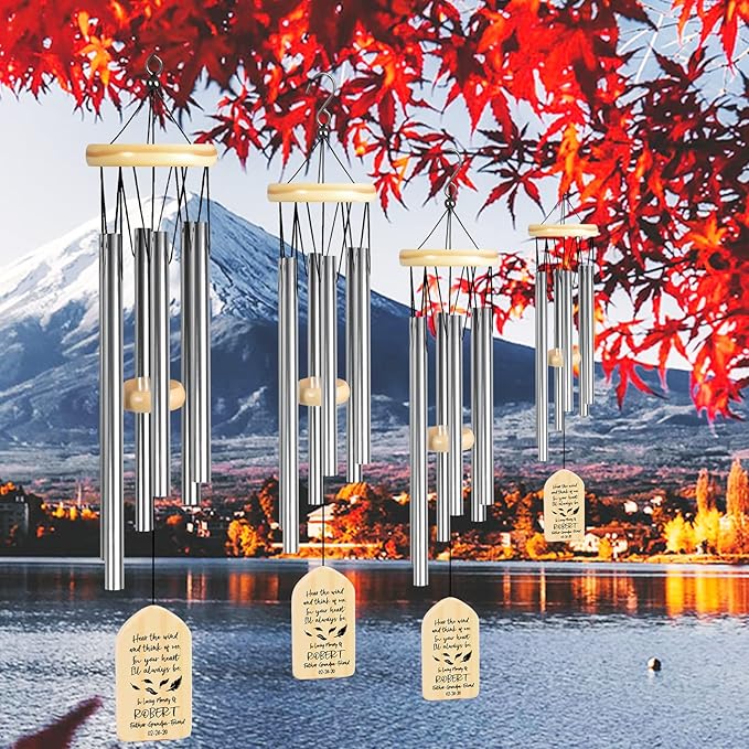 Personalized Memorial Wind Chimes, Sympathy Gifts for Loss of Loved One, Bereavement/Condolence/Remembrance/Memorial Gifts for Loss of Mother, Father or Loved One - Think of Me