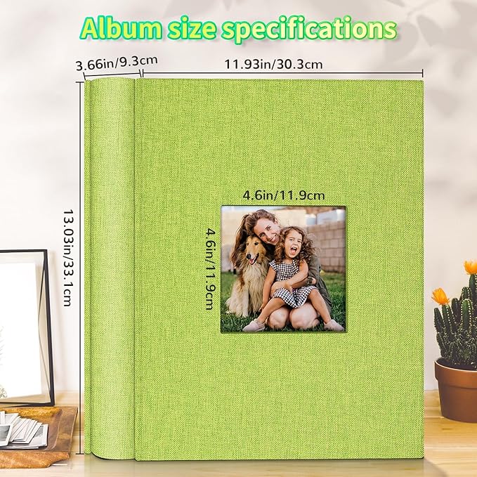 Photo Album 4x6 with 1000 Pockets,Slip-in Picture Albums,Linen Cover Memory Book with Front Window,White Page Vertical Photo Book for Wedding,Family,Anniversare,Baby,Vacation